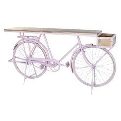 Console DKD Home Decor Bicyclette 180 X 41 X 94 Cm Rose Clair Fer Bois...
