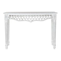 Console DKD Home Decor Blanc Bois De Manguier (108 X 38 X 77 Cm) -Pegane Shop console dkd home decor blanc bois de manguier 108 x 38 x 77 cm 14108798 39304944 1140x1140