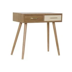 Console DKD Home Decor Gris Métal Crème Bois De Paulownia (80 X 40 X...