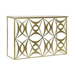 Console DKD Home Decor Miroir Doré Métal (120 X 40 X 80 Cm)