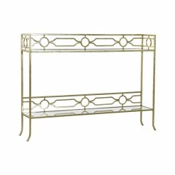 Console DKD Home Decor Miroir Doré Métal (127 X 23 X 90 Cm)