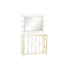 Console DKD Home Decor Miroir Doré Métal (92 X 32 X 78 Cm)