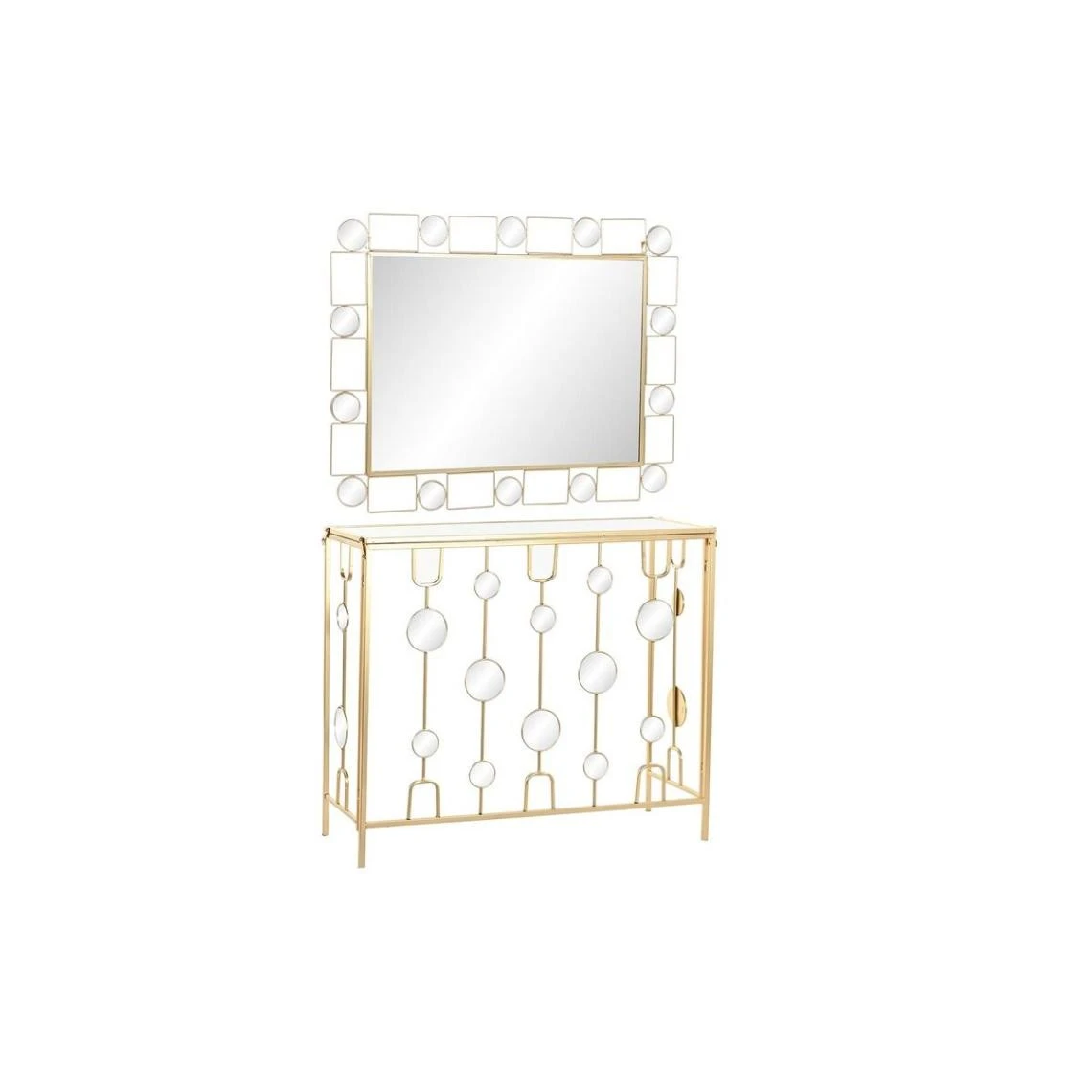 Console DKD Home Decor Miroir Doré Métal (92 X 32 X 78 Cm) 1 Console DKD Home Decor Miroir Doré Métal (92 X 32 X 78 Cm)