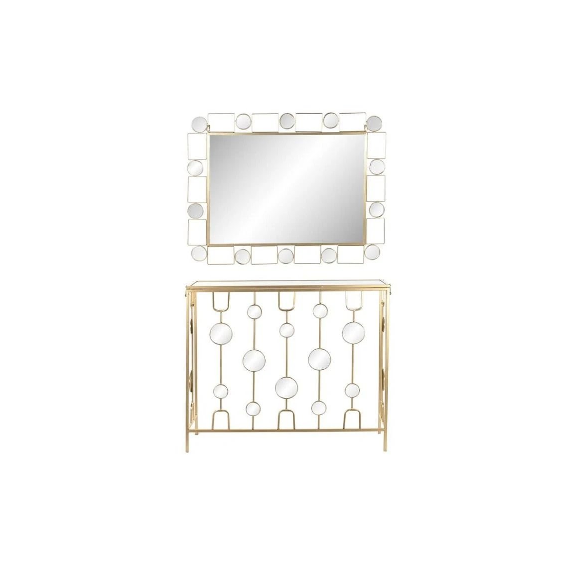 Console DKD Home Decor Miroir Doré Métal (92 X 32 X 78 Cm) 2 Console DKD Home Decor Miroir Doré Métal (92 X 32 X 78 Cm) - Image 2
