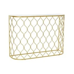 Console DKD Home Decor Miroir Doré Métal Moderne (110 X 32 X 78 Cm)