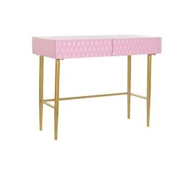Console DKD Home Decor Rose Doré Métal Bois De Manguier Moderne (90 ...