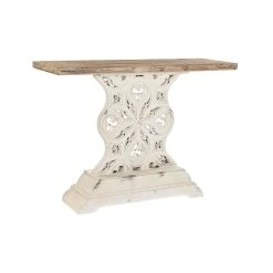 Console DKD Home Decor Sapin Marron MDF Blanc (122 X 40 X 88 Cm)