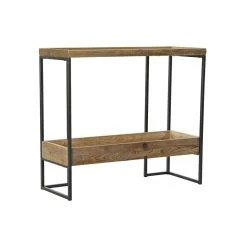 Console DKD Home Decor Sapin Noir Métal Marron Clair (90 X 35 X 80 Cm...