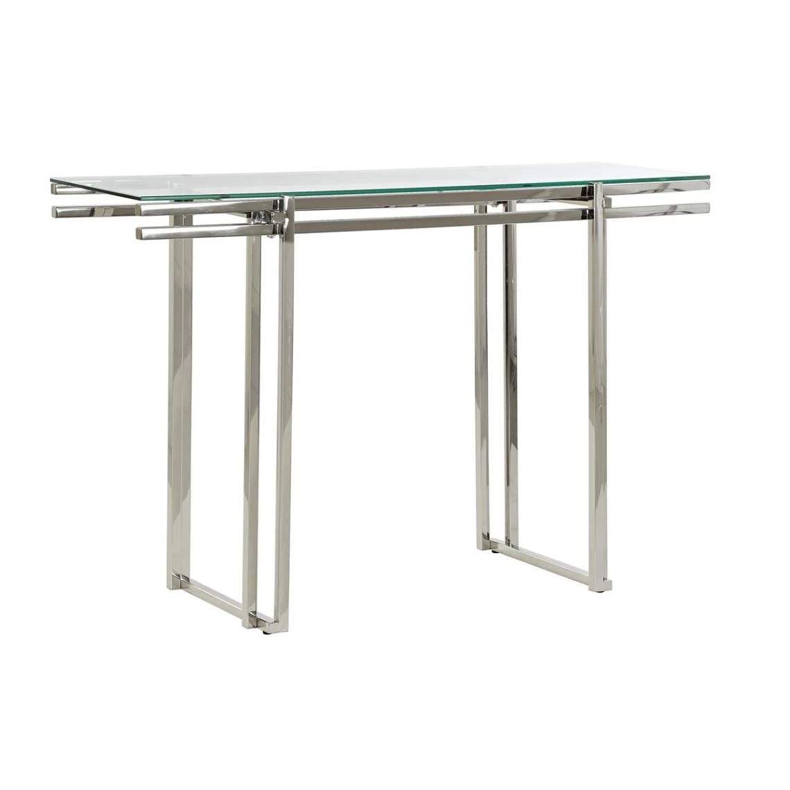 Console DKD Home Decor Verre Argenté Acier Inoxydable Moderne (120 X ... 1 Console DKD Home Decor Verre Argenté Acier Inoxydable Moderne (120 X ...