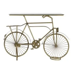 Console DKD Home Decor Verre Bicyclette Doré Métal (114 X 37 X 77 Cm... -Pegane Shop console dkd home decor verre bicyclette dore metal 114 x 37 x 77 cm 14108456 39303812 1140x1140