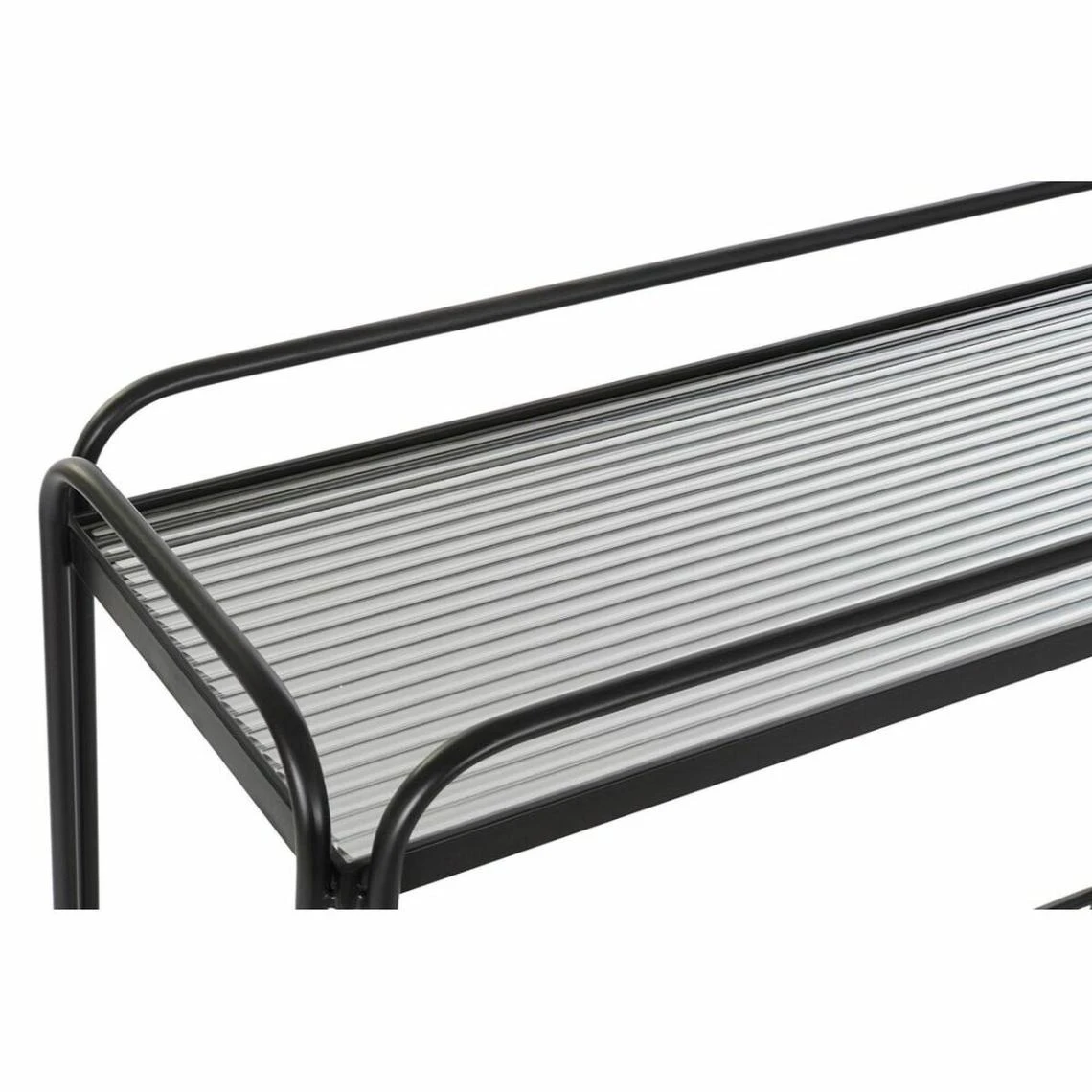 Console DKD Home Decor Verre Noir Métal (80 X 28 X 80,5 Cm) 2 Console DKD Home Decor Verre Noir Métal (80 X 28 X 80,5 Cm) - Image 2