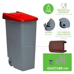 Wellhome Conteneur De Recyclage 110 Litres Fermés + Sacs à Ordures à 10 Unit... -Pegane Shop conteneur de recyclage 110 litres fermes sacs a ordures a 10 unites 3x unites 12085606 32054258 1140x1140