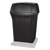 Rubbermaid Conteneur Ranger En Polyéthylène Noir Avec 2 Clapets Daccès Capacit...