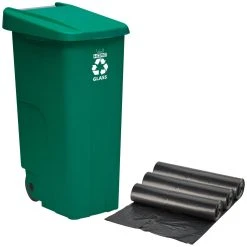 Conteneur Wellhome Recyclo 110 Litres, Fermé Avec Couvercle, Idéal P...