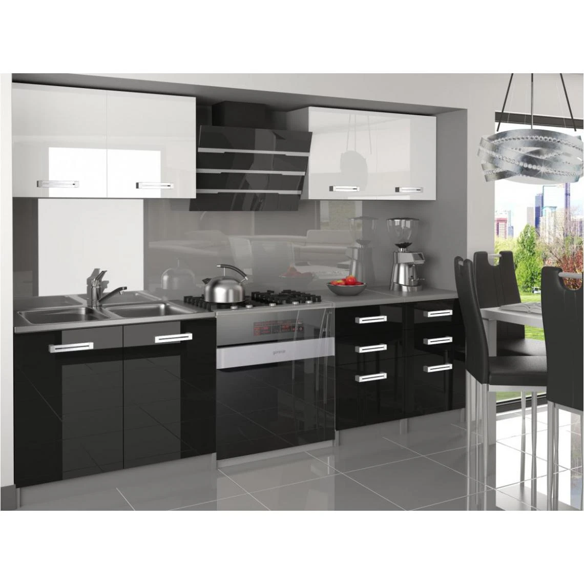 Hucoco CORNETTA - Cuisine Complète Modulaire Linéaire L 160cm 6 Pcs - Plan ... 1 Hucoco CORNETTA - Cuisine Complète Modulaire Linéaire L 160cm 6 Pcs - Plan ...