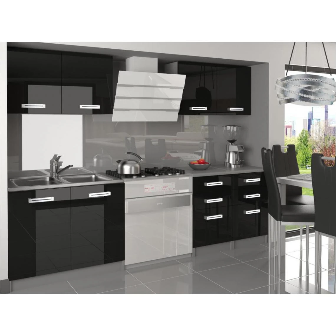 Hucoco CORNETTA - Cuisine Complète Modulaire Linéaire L160 Cm 6 Pcs - Plan ... 1 Hucoco CORNETTA - Cuisine Complète Modulaire Linéaire L160 Cm 6 Pcs - Plan ...