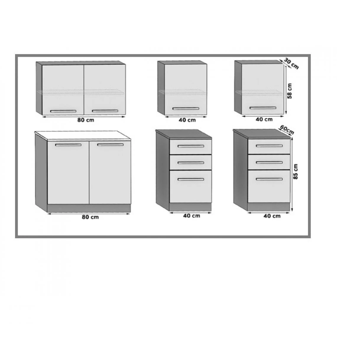 Hucoco CORNETTA - Cuisine Complète Modulaire Linéaire L160 Cm 6 Pcs - Plan ... 2 Hucoco CORNETTA - Cuisine Complète Modulaire Linéaire L160 Cm 6 Pcs - Plan ... - Image 2