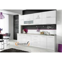 Hucoco COVE N - Cuisine Complète 2,6 M 8pcs + Plan De Travail INCLUS - Ense...