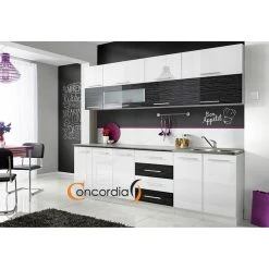 Hucoco COVE N - Cuisine Complète L 260 Cm - 8 Pcs + Plan De Travail INCLUS ...