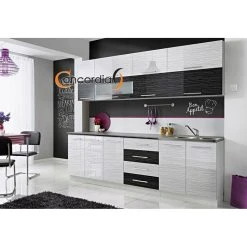 Hucoco COVE N - Cuisine Complète L 260 Cm - 8pcs + Plan De Travail INCLUS -...