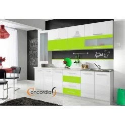 Hucoco COVE S - Cuisine Complète L 260 Cm 8pcs + Plan De Travail INCLUS - E...