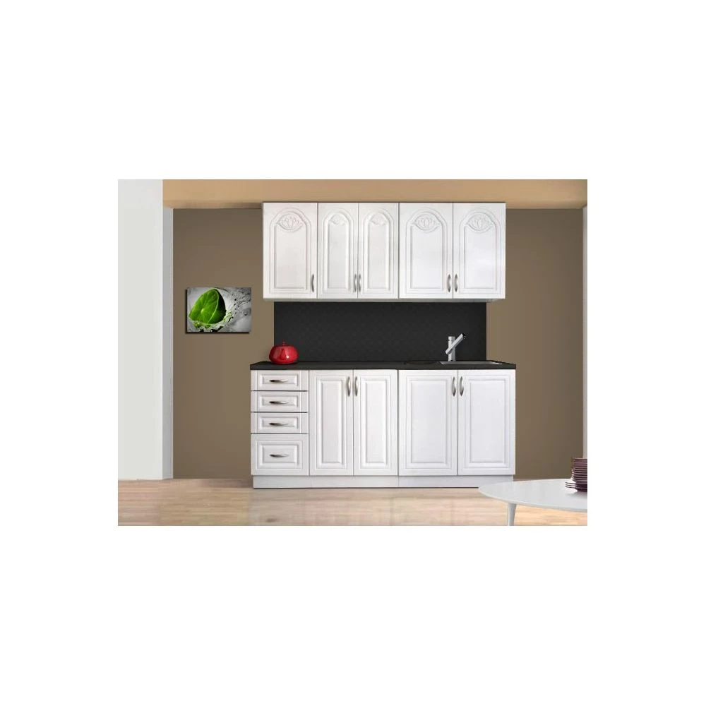 Meublesline Cuisine Complète Avec Moulures 180 Cm DINA 1 Meublesline Cuisine Complète Avec Moulures 180 Cm DINA