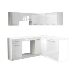 Vente-unique Cuisine Complète D'angle - 9 éléments De Rangements - Blanc - TRATT... -Pegane Shop cuisine complete dangle 9 elements de rangements blanc trattoria 14086626 39175214 1140x1140