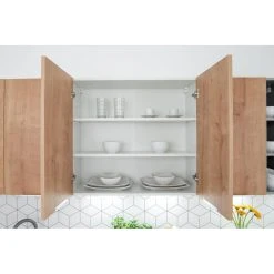 Pegane Cuisine Complète Ela 7 éléments Couleur Chêne/gris Clair - Longueu... -Pegane Shop cuisine complete ela 7 elements couleur chenegris clair longueur 240 cm 12282992 32716676 1140x1140