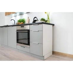 Pegane Cuisine Complète Ela 8 éléments Couleur Chêne/gris Clair - Longueu... -Pegane Shop cuisine complete ela 8 elements couleur chenegris clair longueur 240 cm 12282984 32716632 1140x1140