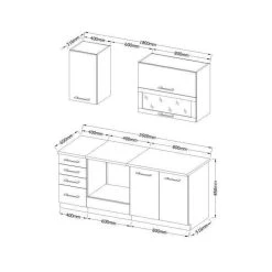 Tbs Cuisine Complete L 180 Cm Avec Plan De Travail - Décor Chene Sonoma -... -Pegane Shop cuisine complete l 180 cm avec plan de travail decor chene sonoma lassen 14069738 39072392 1140x1140