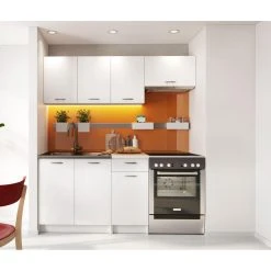 Pegane Cuisine Complète Mila 5 éléments Couleur Blanc Avec Plan De Travail...