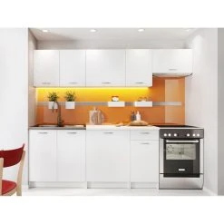 Pegane Cuisine Complète Mila 7 éléments Couleur Blanc Avec Plan De Travail...