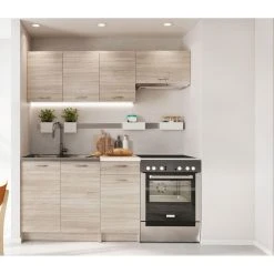 Pegane Cuisine Complète Mila De 5 éléments Mila Couleur Chêne Sonoma Avec...