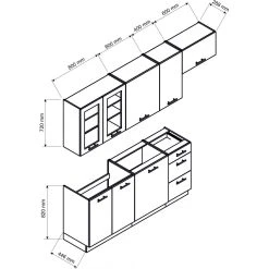 Pegane Cuisine Complète Nela 7 éléments Couleur Gris Mat - Longueur 180/24... -Pegane Shop cuisine complete nela 7 elements couleur gris mat longueur 180240 cm 12283008 32716754 1140x1140