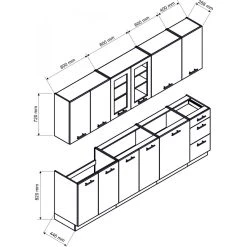 Pegane Cuisine Complète Nela 8 éléments Couleur Blanc Brillant - Longueur ... -Pegane Shop cuisine complete nela 8 elements couleur blanc brillant longueur 260 cm 12283016 32716792 1140x1140