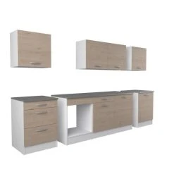 Tbs Cuisine Complete OSLO - L 300 Cm - Décor Chene - Plan De Travail Incl... -Pegane Shop cuisine complete oslo l 300 cm decor chene plan de travail inclus 14069736 39072380 1140x1140