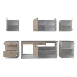 Tbs Cuisine Complete OSLO - L 300 Cm - Décor Chene - Plan De Travail Incl... -Pegane Shop cuisine complete oslo l 300 cm decor chene plan de travail inclus 14069736 39072382 1140x1140