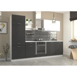Tbs Cuisine Complete PREGO - L 270 Cm - Plan De Travail 210 Cm Inclus - Gr... -Pegane Shop cuisine complete prego l 270 cm plan de travail 210 cm inclus gris graphit 14069730 39072350 1140x1140