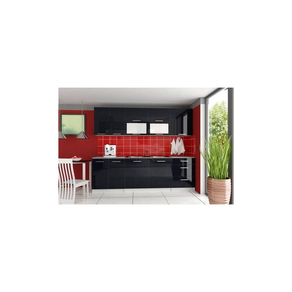 Meublesline Cuisine Complète 2m60 TARA Moderne Laquée Brillant 1 Meublesline Cuisine Complète 2m60 TARA Moderne Laquée Brillant