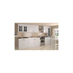 Meublesline Cuisine Complète 3m DINA Blanche Avec Moulures