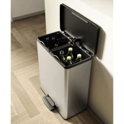 Curver Poubelle Duo à Pédale Deco 26L+26L Argenté -Pegane Shop curver poubelle duo a pedale deco 26l26l argente 14083442 39129058 1140x1140