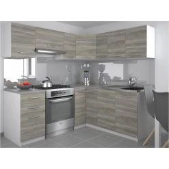 Hucoco DARCIA - Cuisine Complète D'angle + Modulaire L 300 Cm 9 Pcs - Plan ...