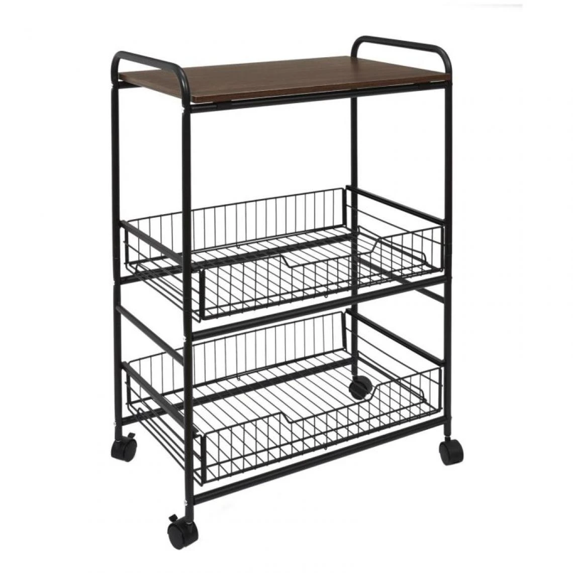 Paris Prix Desserte 2 Étagères & 2 Tiroirs Métal 86cm Noir 1 Paris Prix Desserte 2 Étagères & 2 Tiroirs Métal 86cm Noir