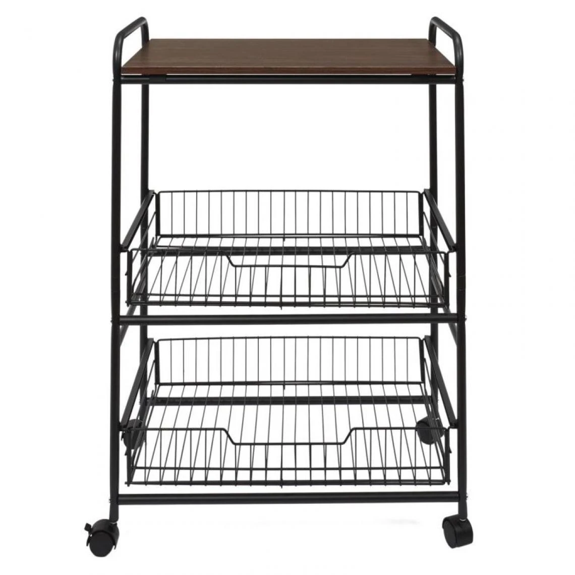 Paris Prix Desserte 2 Étagères & 2 Tiroirs Métal 86cm Noir 2 Paris Prix Desserte 2 Étagères & 2 Tiroirs Métal 86cm Noir – Image 2