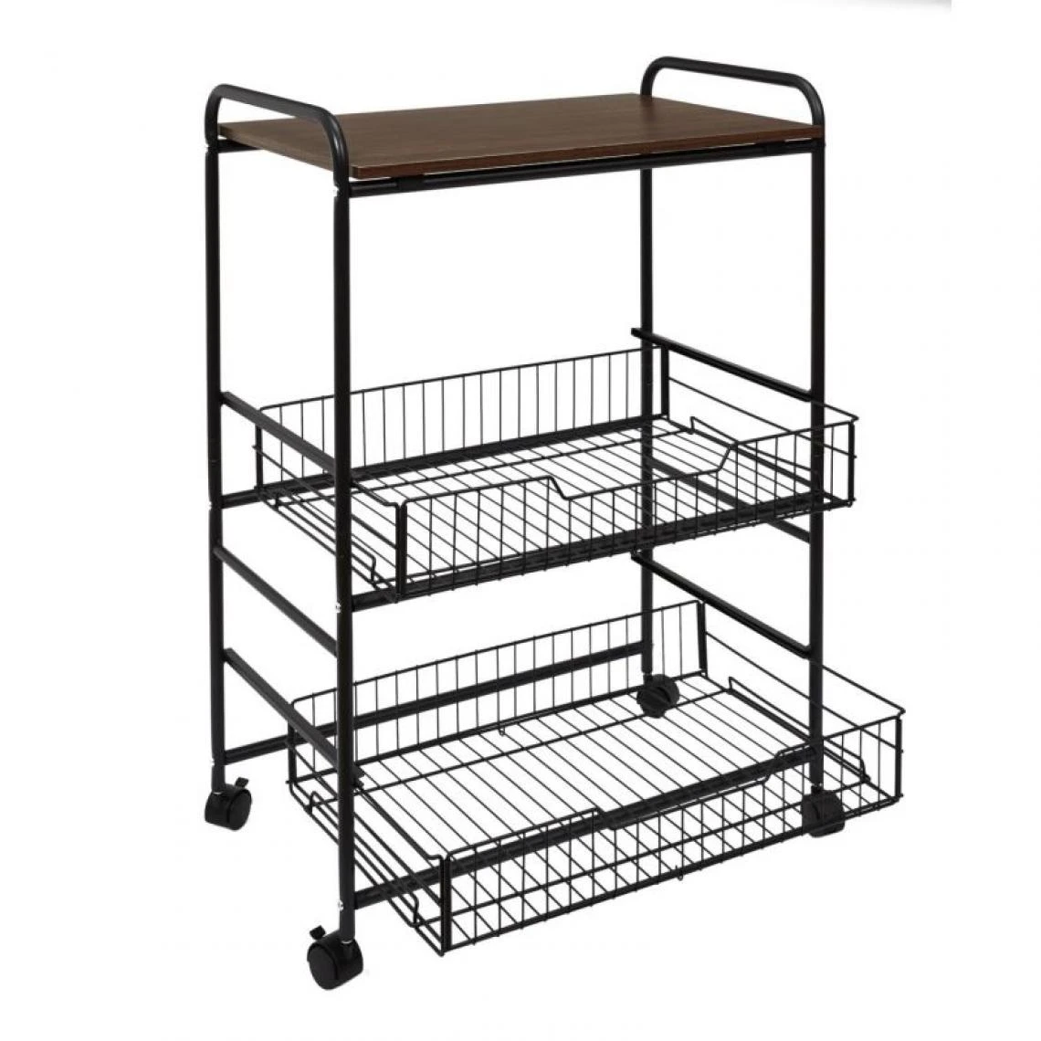 Paris Prix Desserte 2 Étagères & 2 Tiroirs Métal 86cm Noir 3 Paris Prix Desserte 2 Étagères & 2 Tiroirs Métal 86cm Noir – Image 3