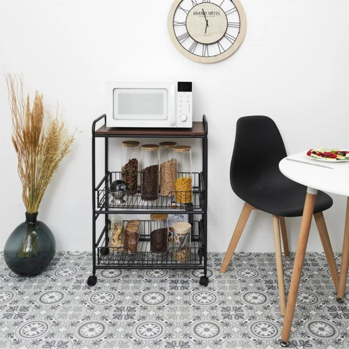 Paris Prix Desserte 2 Étagères & 2 Tiroirs Métal 86cm Noir 5 Paris Prix Desserte 2 Étagères & 2 Tiroirs Métal 86cm Noir – Image 5