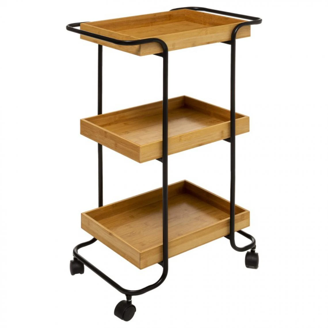 SANS MARQUE Desserte 3 Niveaux Bambou Et Métal 5Five - Naturel 1 SANS MARQUE Desserte 3 Niveaux Bambou Et Métal 5Five - Naturel