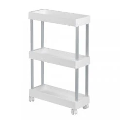 Wenko Desserte 4 Roulettes Avec 3 étages De Rangement - Blanc