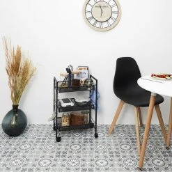 TOILINUX Desserte à Roulettes 3 étages En Métal - Noir -Pegane Shop desserte a roulettes 3 etages en metal noir 11727696 30911830 1140x1140