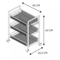 TOILINUX Desserte à Roulettes 3 étages En Métal - Noir -Pegane Shop desserte a roulettes 3 etages en metal noir 11727696 30911832 1140x1140